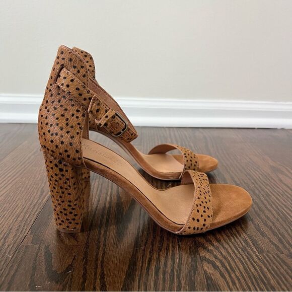 Madewell The Brooke Ankle-Strap Heels Sandal in Spot Dot Calf Hair NEW Size 8,5 - Picture 3 of 8
